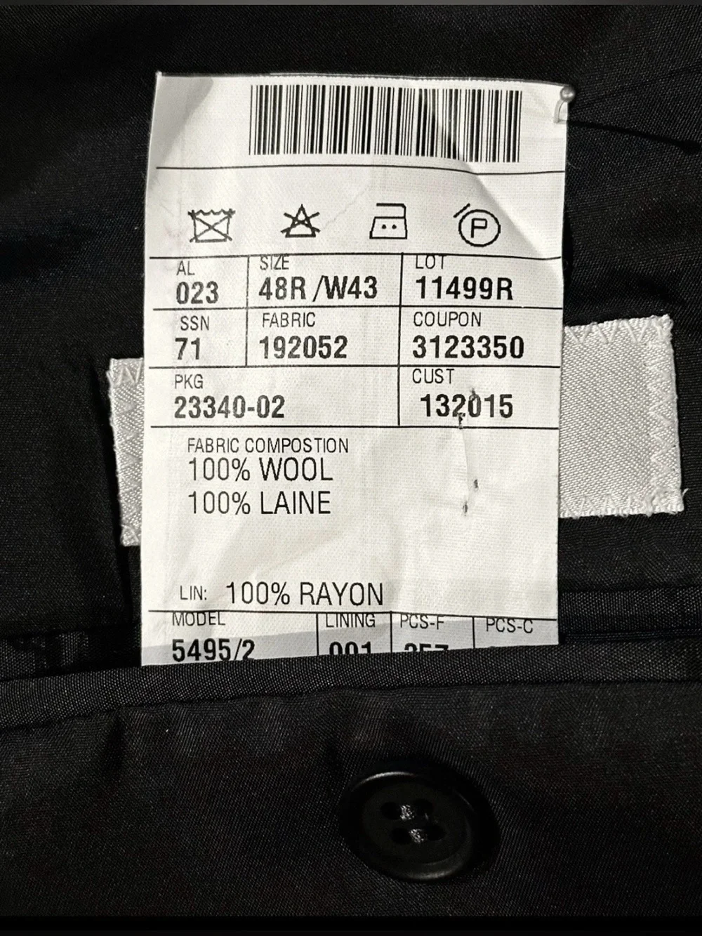 $2695 GIORGIO ARMANI MANI SUIT 48R 48 R SAKS 5TH SINGLE BREASTED BLACK 4 SZN